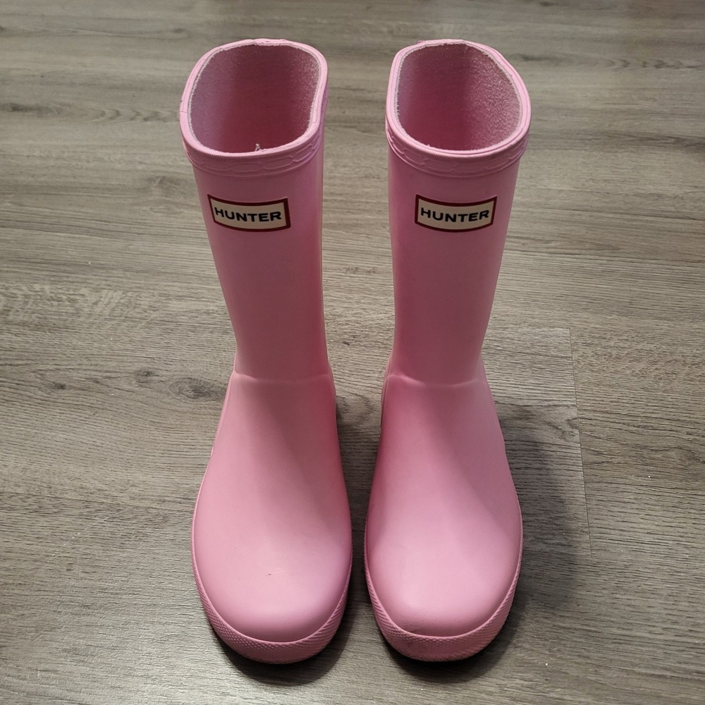 Hunter Kids First Classic Pink Rain Boots Size 13 US 12 Rubber Outdoor Girly